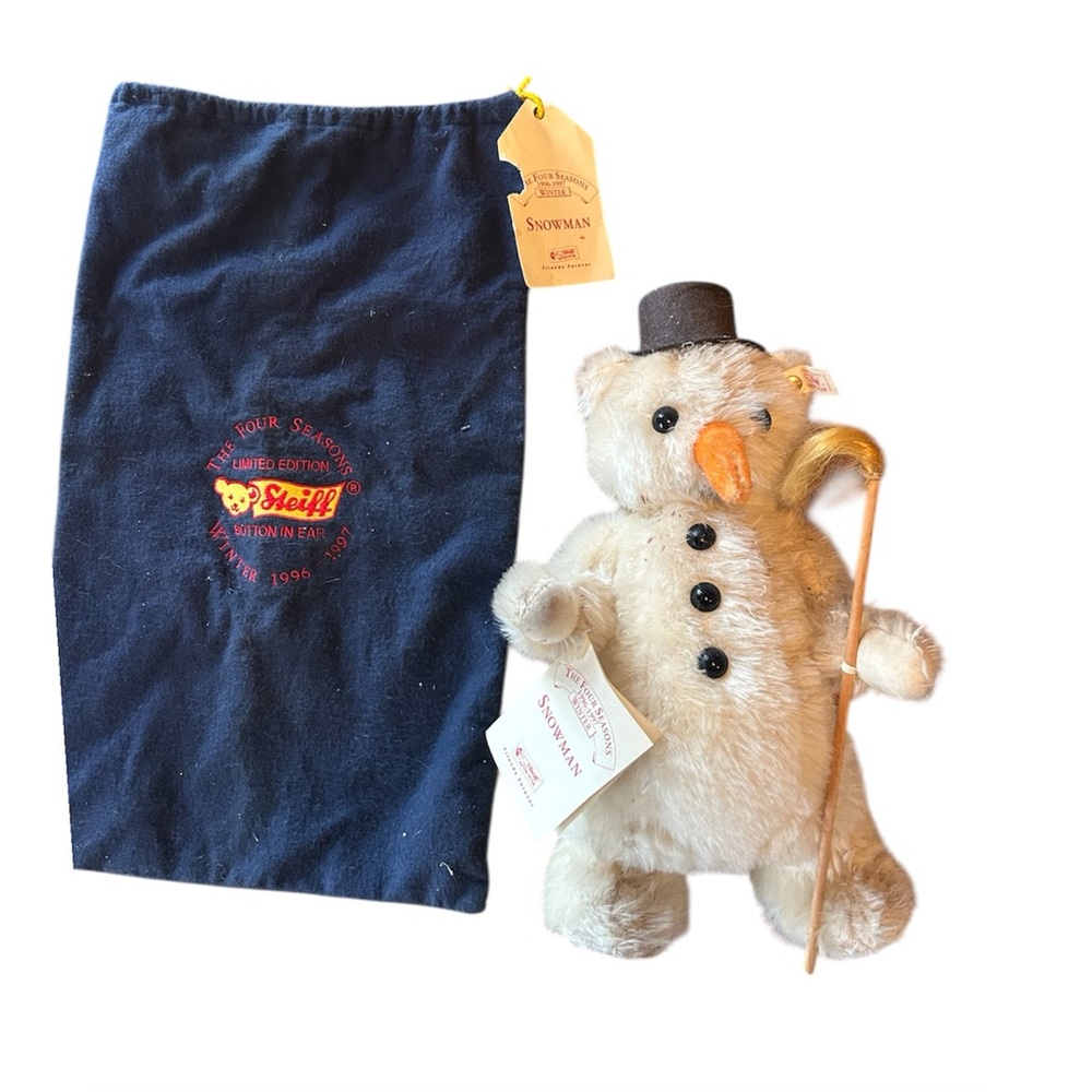 Steiff Four Seasons Winter Snow Bear Snowman #02481 Limited Edition w/ Dust Bag